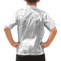 American Samoa Lotu Tamaiti Family Matching Summer Maxi Dress and Hawaiian Shirt White Sunday Plumeria White Vibe