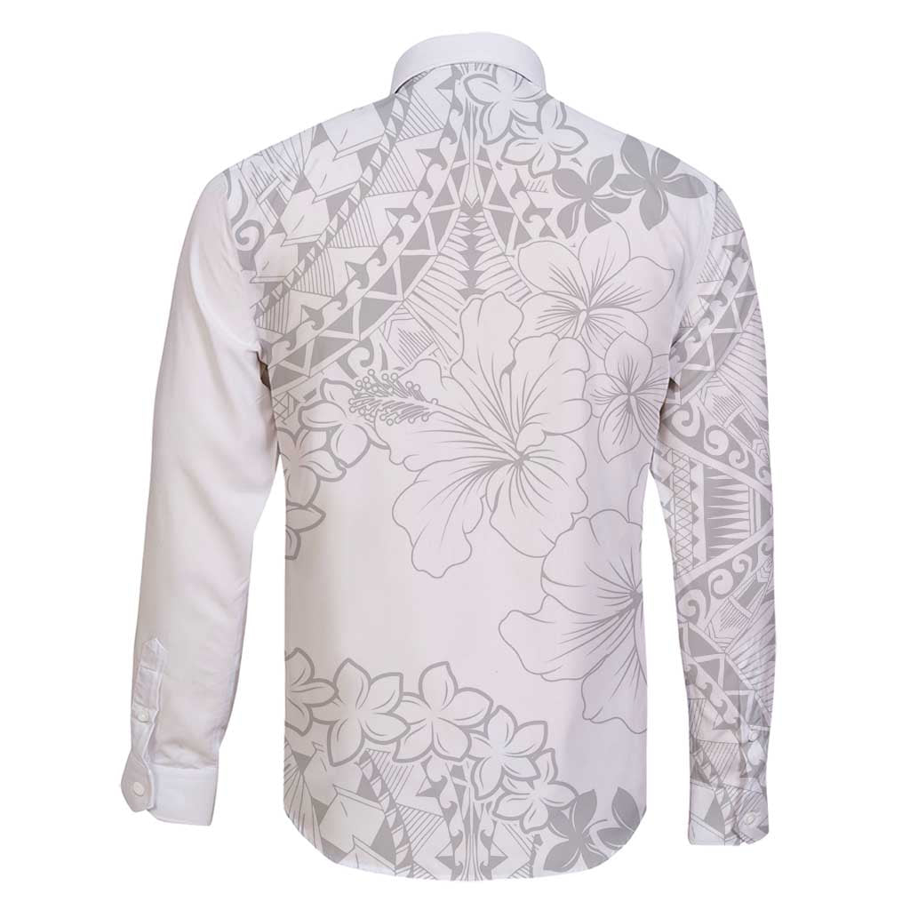 American Samoa Lotu Tamaiti Family Matching Tank Maxi Dress and Hawaiian Shirt White Sunday Plumeria White Vibe