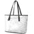 American Samoa Lotu Tamaiti Leather Tote Bag White Sunday Plumeria White Vibe