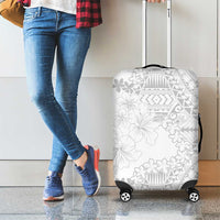 American Samoa Lotu Tamaiti Luggage Cover White Sunday Plumeria White Vibe