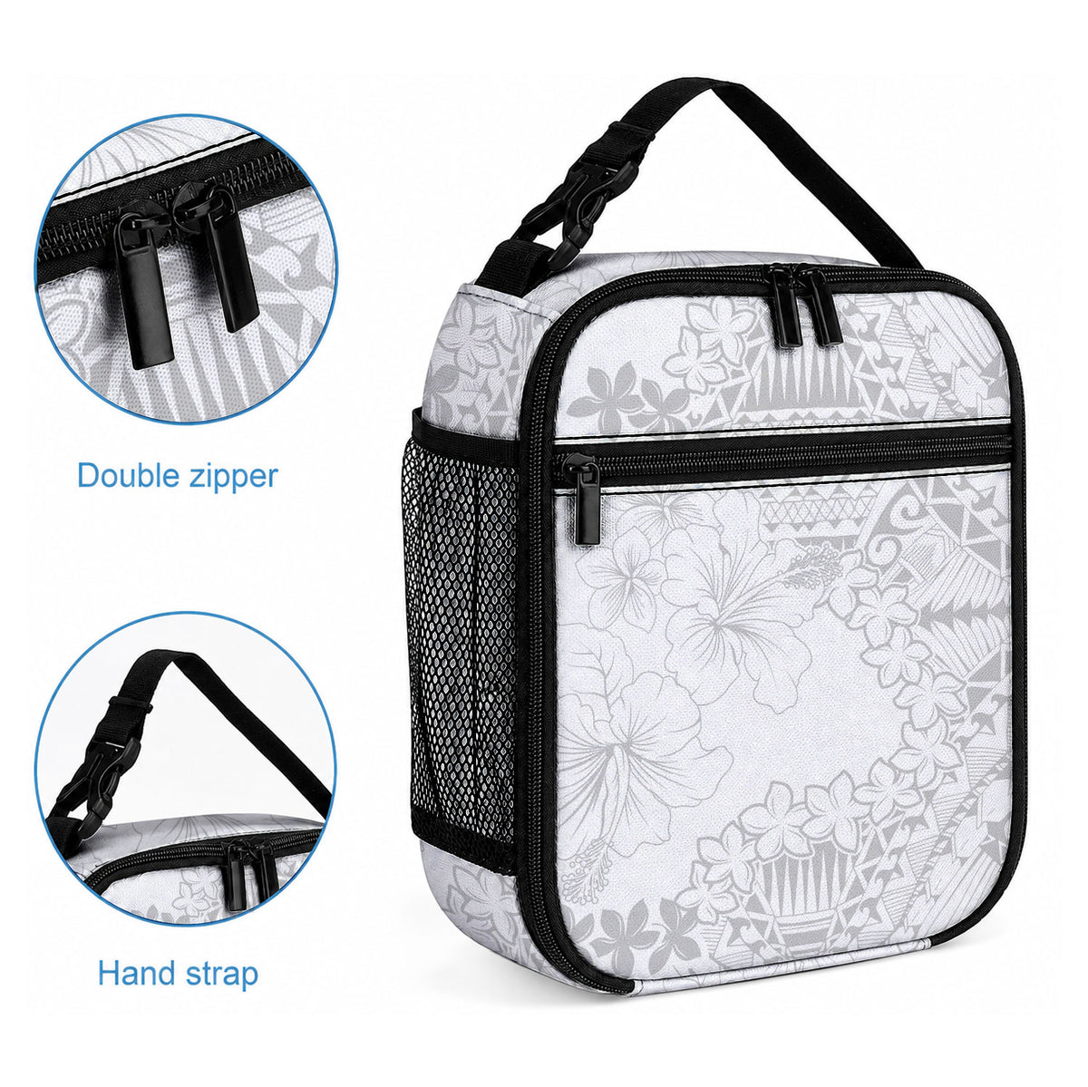 American Samoa Lotu Tamaiti Lunch Bag White Sunday Plumeria White Vibe