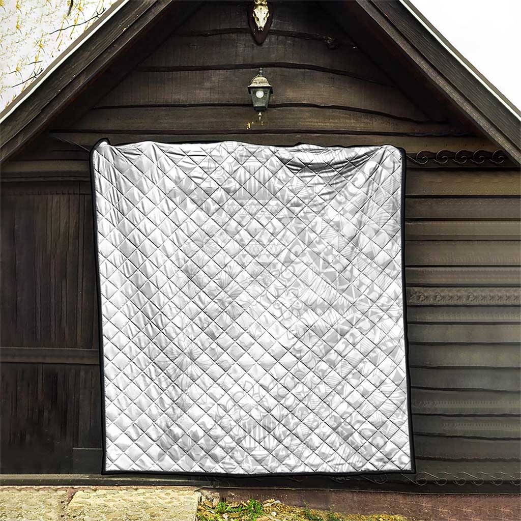 American Samoa Lotu Tamaiti Quilt White Sunday Plumeria White Vibe LT9 - Polynesian Pride