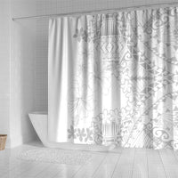 American Samoa Lotu Tamaiti Shower Curtain White Sunday Plumeria White Vibe