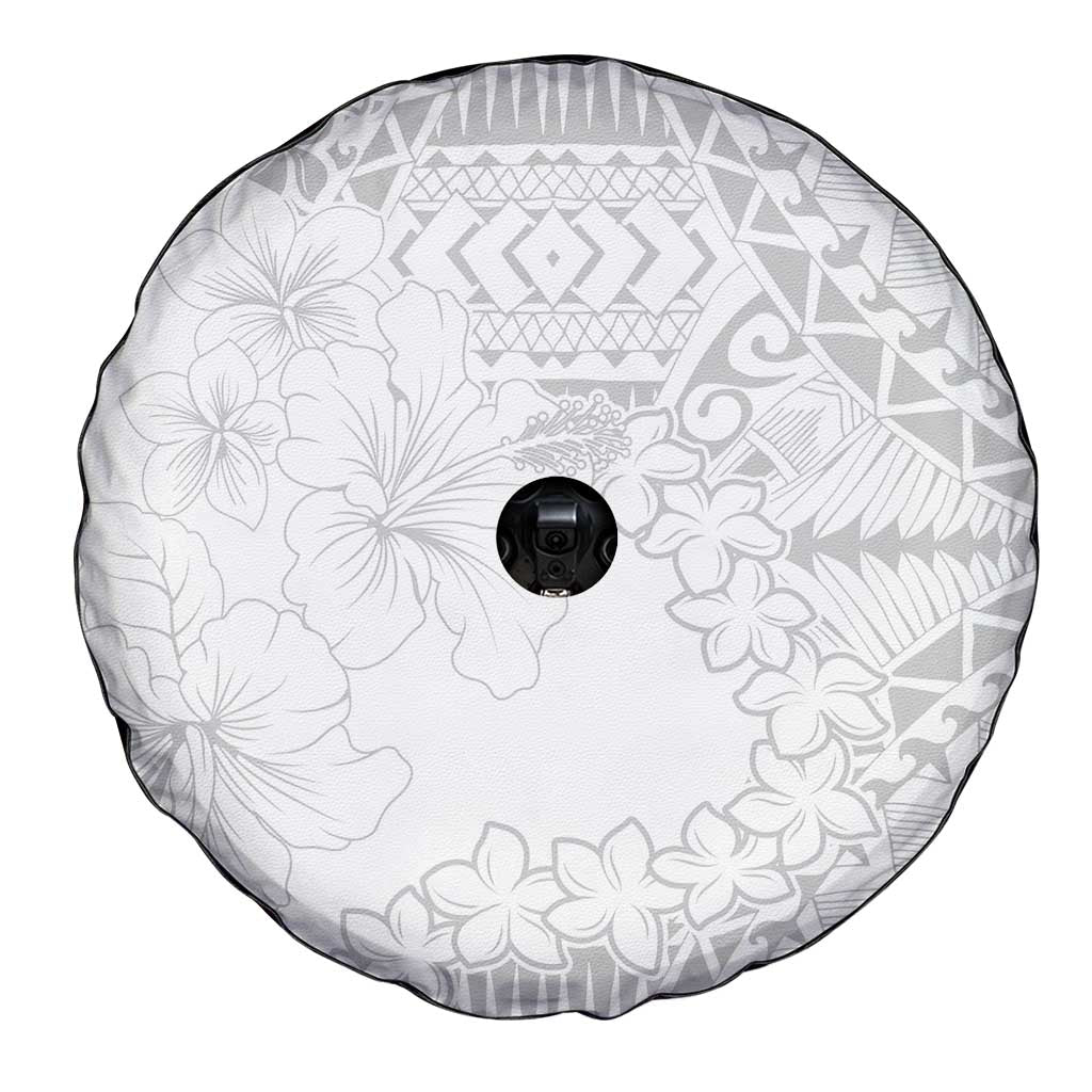 American Samoa Lotu Tamaiti Spare Tire Cover White Sunday Plumeria White Vibe