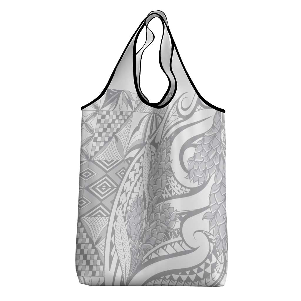 Lotu Tamaiti Samoa Siapo Grocery Bag White Sunday With Teuila Torch Ginger