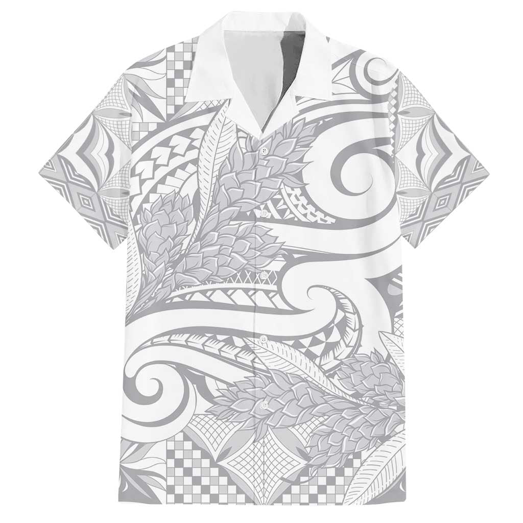 Lotu Tamaiti Samoa Siapo Hawaiian Shirt White Sunday With Teuila Torch Ginger