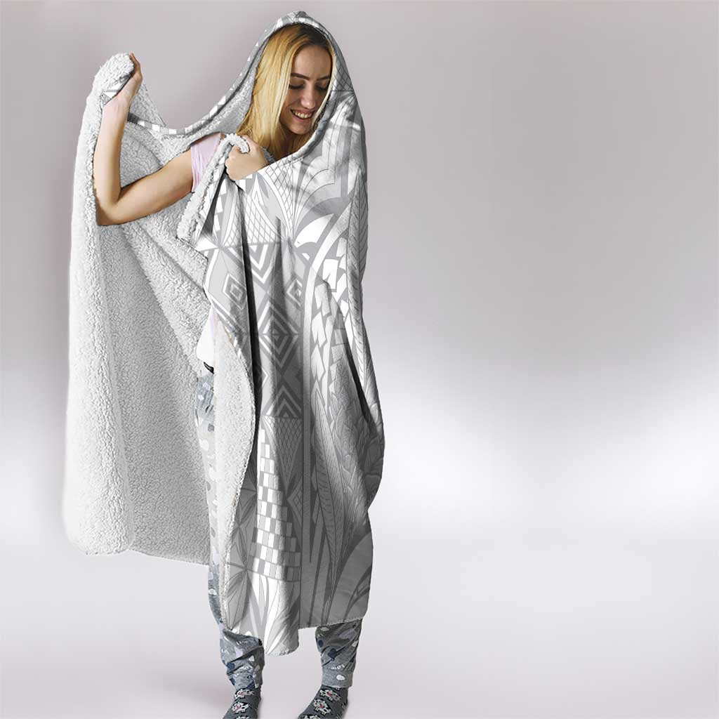 Lotu Tamaiti Samoa Siapo Hooded Blanket White Sunday With Teuila Torch Ginger LT9 - Polynesian Pride