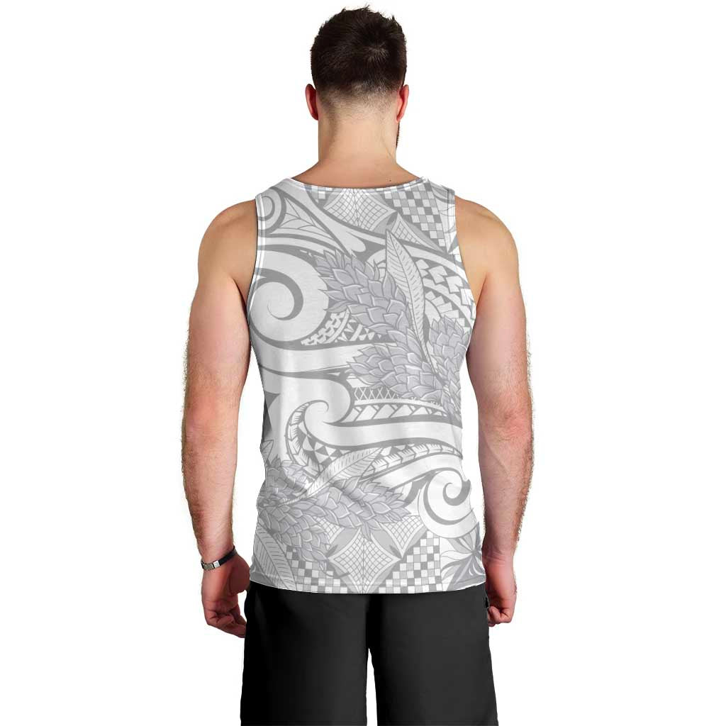 Lotu Tamaiti Samoa Siapo Men Tank Top White Sunday With Teuila Torch Ginger