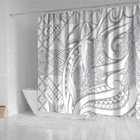 Lotu Tamaiti Samoa Siapo Shower Curtain White Sunday With Teuila Torch Ginger