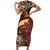 Vintage Samoa Siapo Family Matching Short Sleeve Bodycon Dress and Hawaiian Shirt With Teuila Torch Ginger