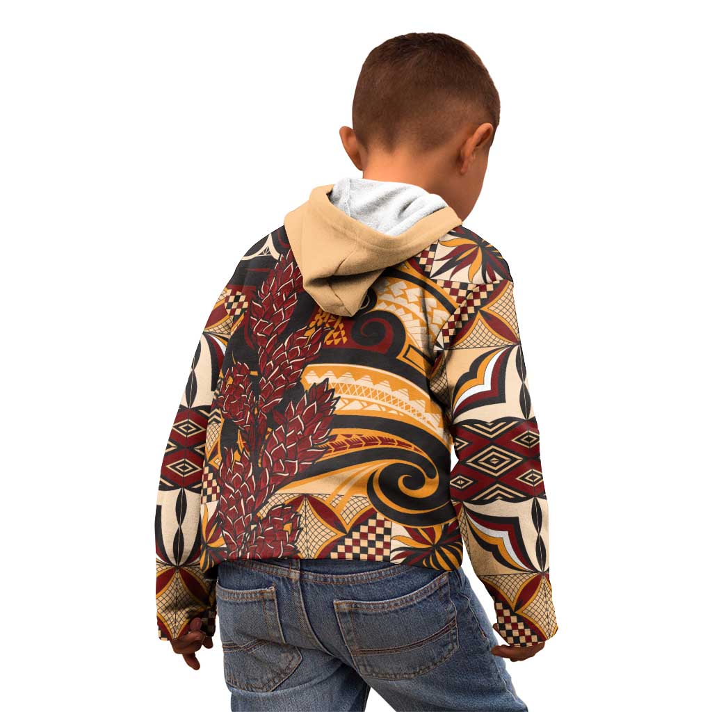 Vintage Samoa Siapo Kid Hoodie With Teuila Torch Ginger