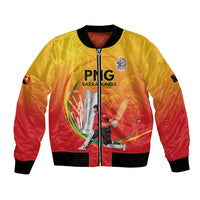 Custom Cricket PNG East Asia-Pacific Bomber Jacket Papua New Guinea Rise to Power - Polynesian Pride