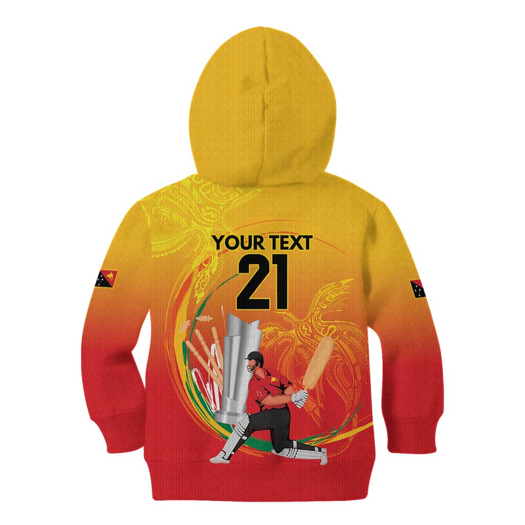 Custom Cricket PNG East Asia-Pacific Kid Hoodie Papua New Guinea Rise to Power - Polynesian Pride