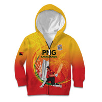Custom Cricket PNG East Asia-Pacific Kid Hoodie Papua New Guinea Rise to Power - Polynesian Pride
