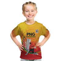 Custom Cricket PNG East Asia-Pacific Kid T Shirt Papua New Guinea Rise to Power - Polynesian Pride