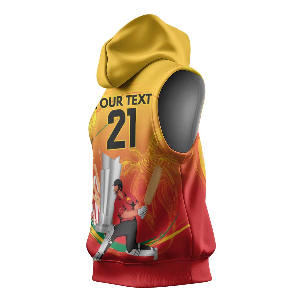 Custom Cricket PNG East Asia-Pacific Sleeveless Hoodie Papua New Guinea Rise to Power - Polynesian Pride