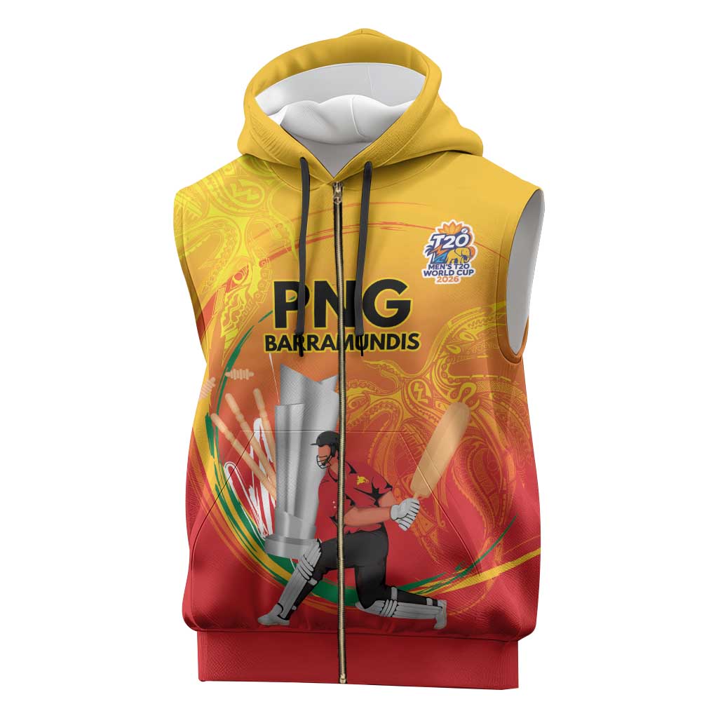 Custom Cricket PNG East Asia-Pacific Sleeveless Zip Hoodie Papua New Guinea Rise to Power - Polynesian Pride