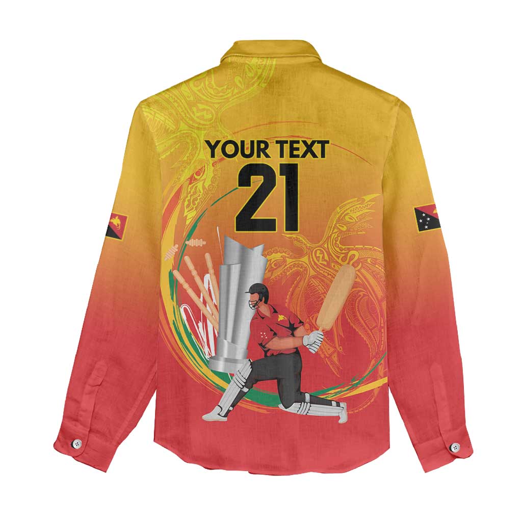 Custom Cricket PNG East Asia-Pacific Women Casual Shirt Papua New Guinea Rise to Power - Polynesian Pride