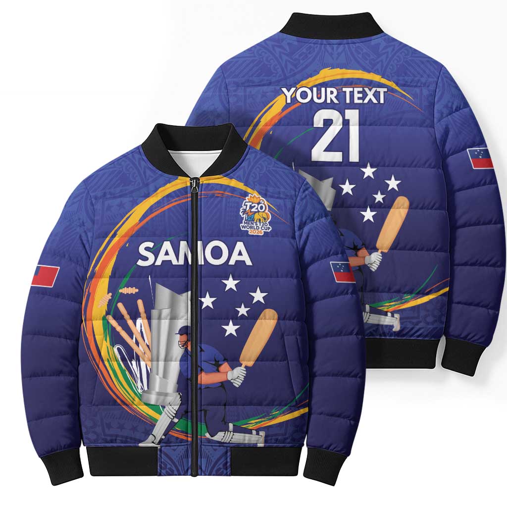 Custom Cricket Samoa East Asia-Pacific Bomber Puffer Jacket Samoa Storming the Limits - Polynesian Pride