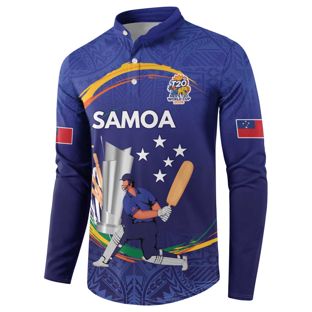Custom Cricket Samoa East Asia-Pacific Button Sweatshirt Samoa Storming the Limits - Polynesian Pride