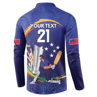 Custom Cricket Samoa East Asia-Pacific Button Sweatshirt Samoa Storming the Limits - Polynesian Pride