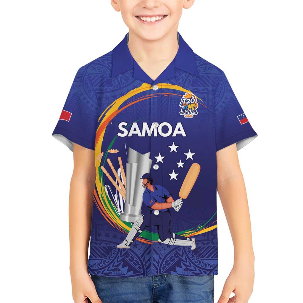 Custom Cricket Samoa East Asia-Pacific Kid Hawaiian Shirt Samoa Storming the Limits - Polynesian Pride
