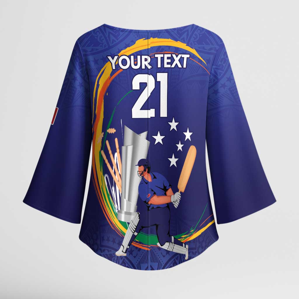 Custom Cricket Samoa East Asia-Pacific Kimono Sleeve Blouse Samoa Storming the Limits - Polynesian Pride