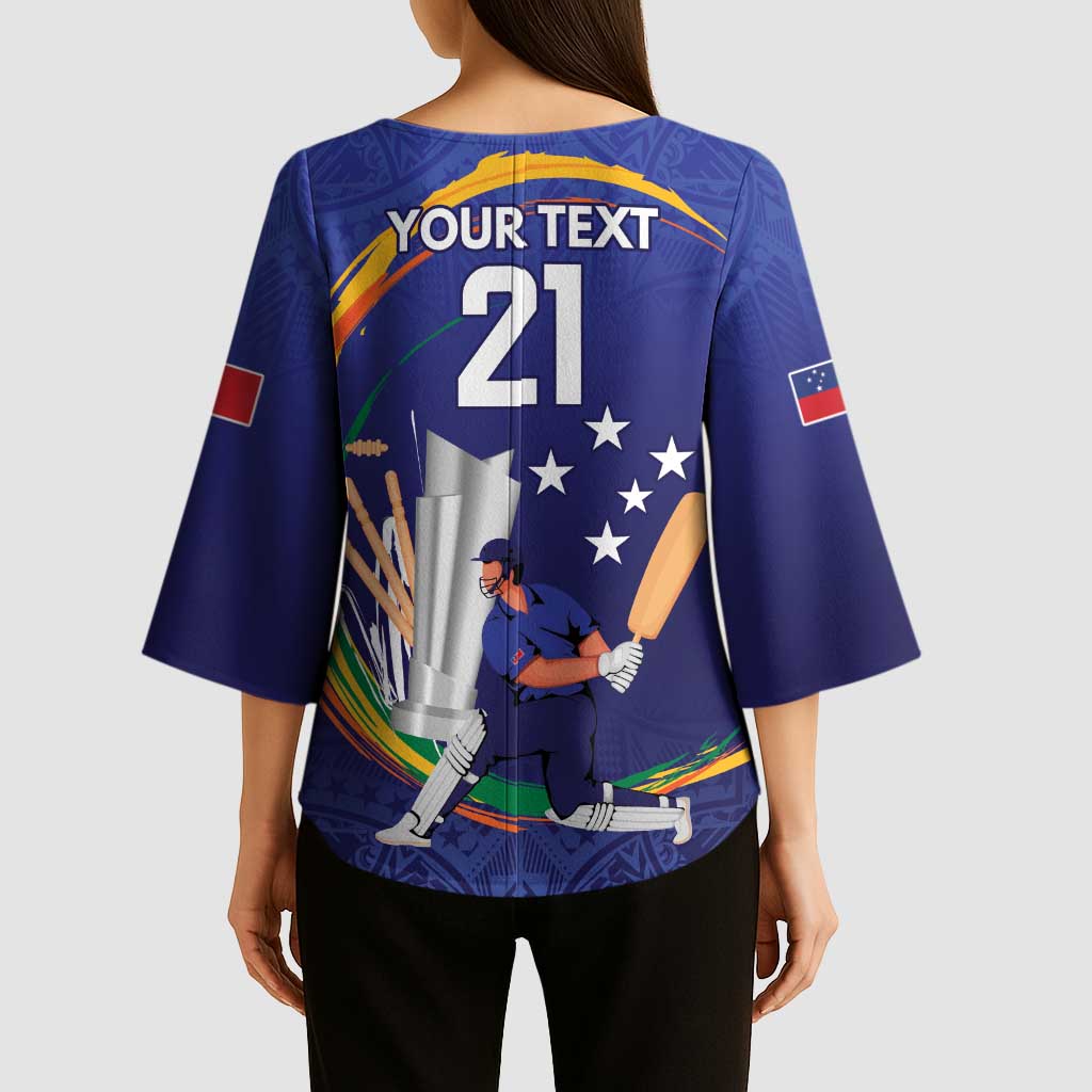 Custom Cricket Samoa East Asia-Pacific Kimono Sleeve Blouse Samoa Storming the Limits - Polynesian Pride