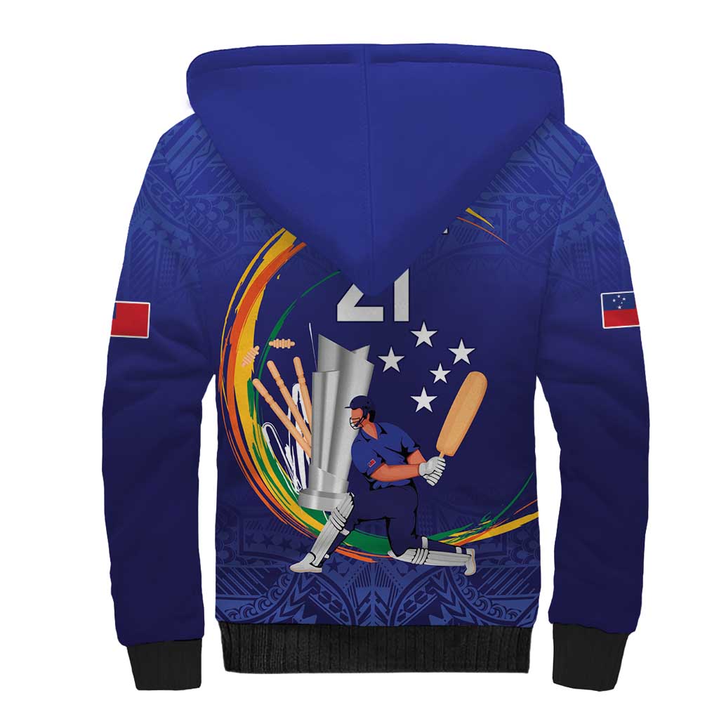 Custom Cricket Samoa East Asia-Pacific Sherpa Hoodie Samoa Storming the Limits - Polynesian Pride