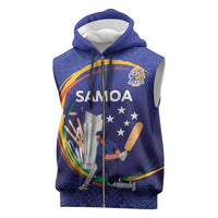 Custom Cricket Samoa East Asia-Pacific Sleeveless Zip Hoodie Samoa Storming the Limits - Polynesian Pride