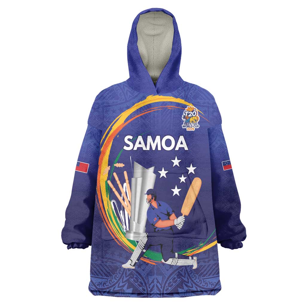 Custom Cricket Samoa East Asia-Pacific Wearable Blanket Hoodie Samoa Storming the Limits - Polynesian Pride