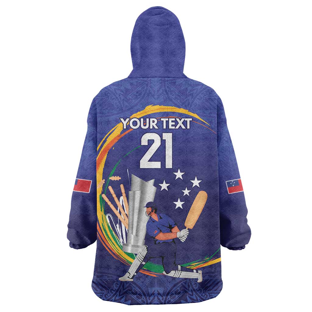Custom Cricket Samoa East Asia-Pacific Wearable Blanket Hoodie Samoa Storming the Limits - Polynesian Pride