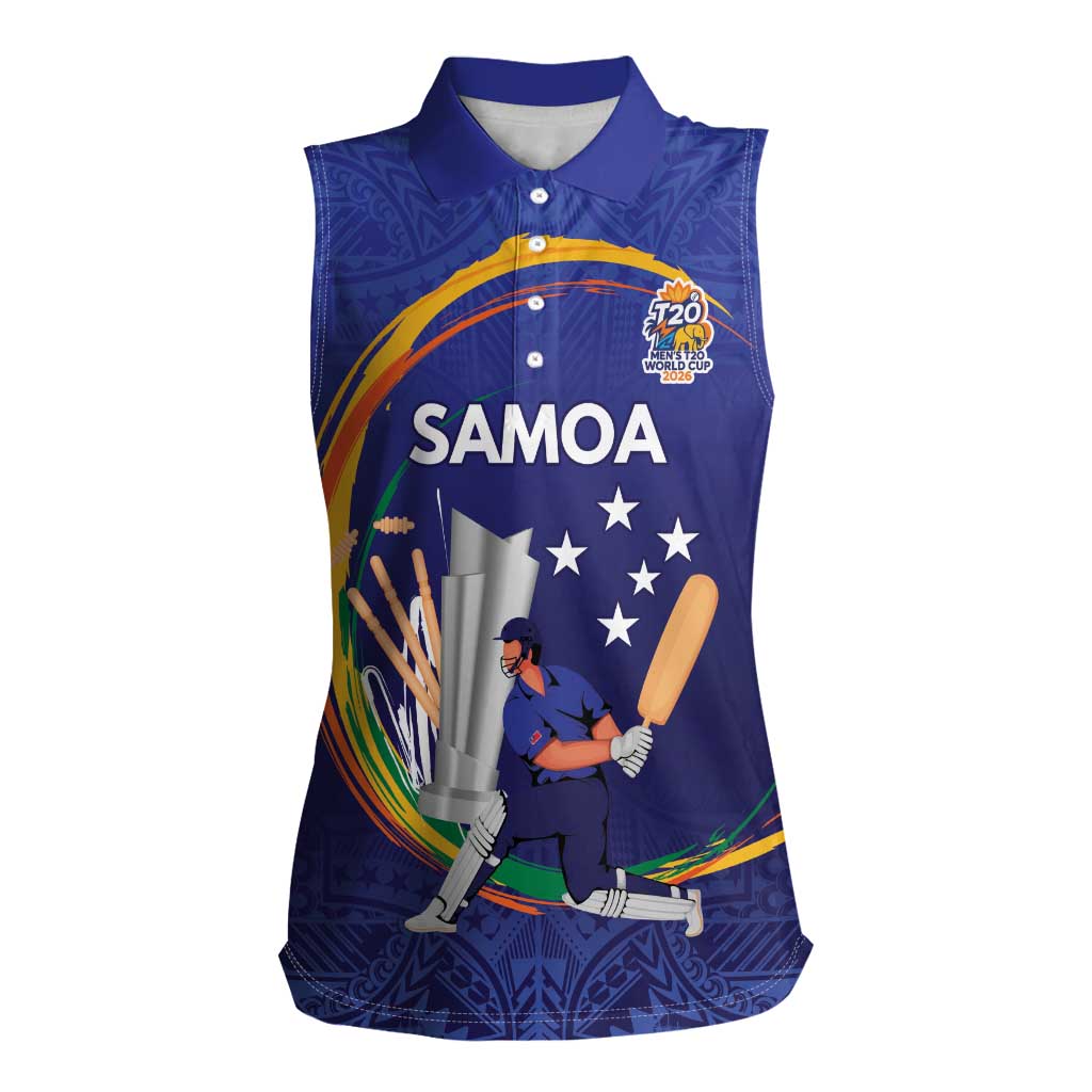Custom Cricket Samoa East Asia-Pacific Women Sleeveless Polo Shirt Samoa Storming the Limits - Polynesian Pride