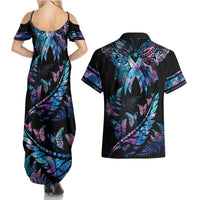 polynesia-ribbon-butterflies-couples-matching-summer-maxi-dress-and-hawaiian-shirt-silver-fern-breast-cancer-with-papua-shell-pattern