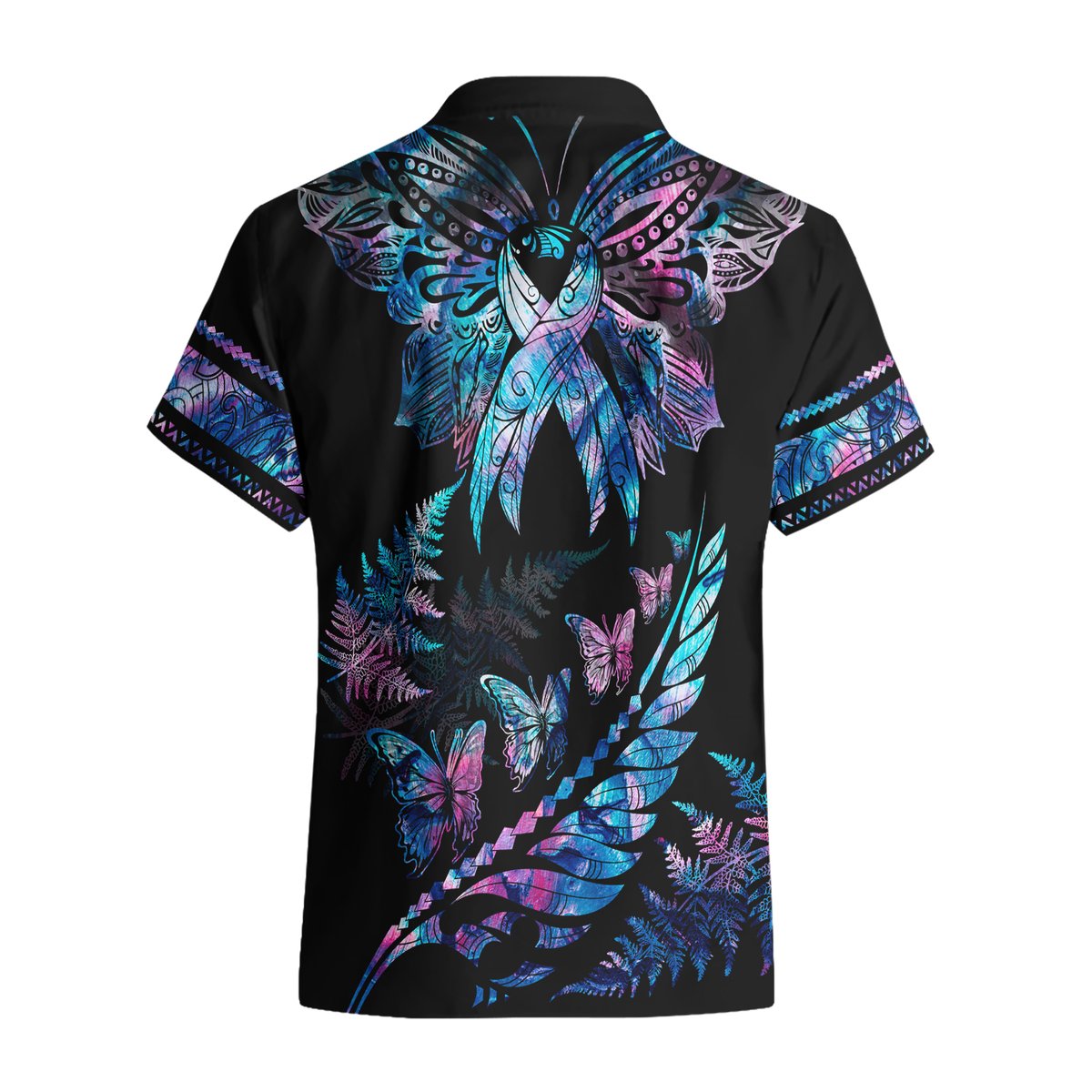 polynesia-ribbon-butterflies-hawaiian-shirt-silver-fern-breast-cancer-with-papua-shell-pattern