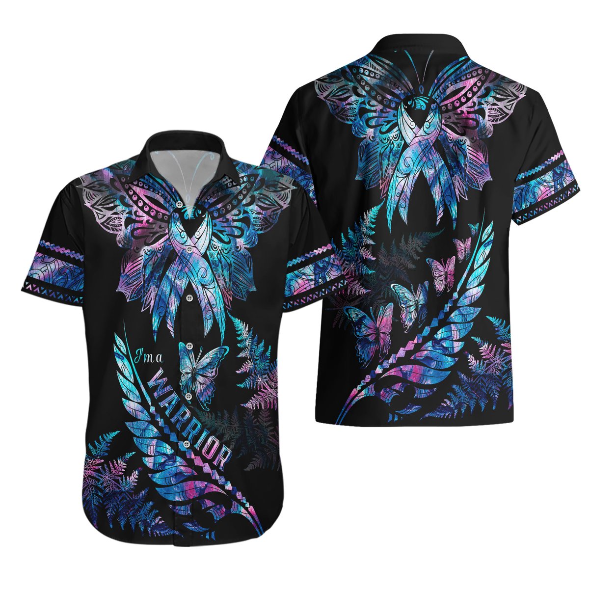 polynesia-ribbon-butterflies-hawaiian-shirt-silver-fern-breast-cancer-with-papua-shell-pattern