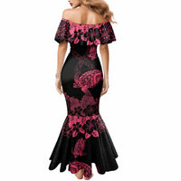 personalised-polynesian-turtle-ribbon-mermaid-dress-think-pink-breast-cancer-with-pacific-hibiscus