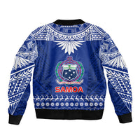 Toa Samoa Christmas Bomber Jacket Samoa Siva Tau Manuia Le Kerisimasi Blue Vibe LT9 - Polynesian Pride