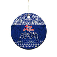 Toa Samoa Christmas Ceramic Ornament Samoa Siva Tau Manuia Le Kerisimasi Blue Vibe LT9 - Polynesian Pride