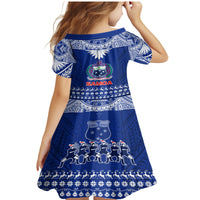 Toa Samoa Christmas Family Matching Mermaid Dress and Hawaiian Shirt Samoa Siva Tau Manuia Le Kerisimasi Blue Vibe LT9 - Polynesian Pride