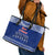 Toa Samoa Christmas Leather Tote Bag Samoa Siva Tau Manuia Le Kerisimasi Blue Vibe LT9 - Polynesian Pride