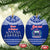 Personalised Toa Samoa Christmas Ceramic Ornament Samoa Siva Tau Manuia Le Kerisimasi Blue Vibe LT9 Oval Blue - Polynesian Pride