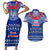 Personalised Toa Samoa Christmas Couples Matching Short Sleeve Bodycon Dress and Hawaiian Shirt Samoa Siva Tau Manuia Le Kerisimasi Blue Vibe LT9 Blue - Polynesian Pride