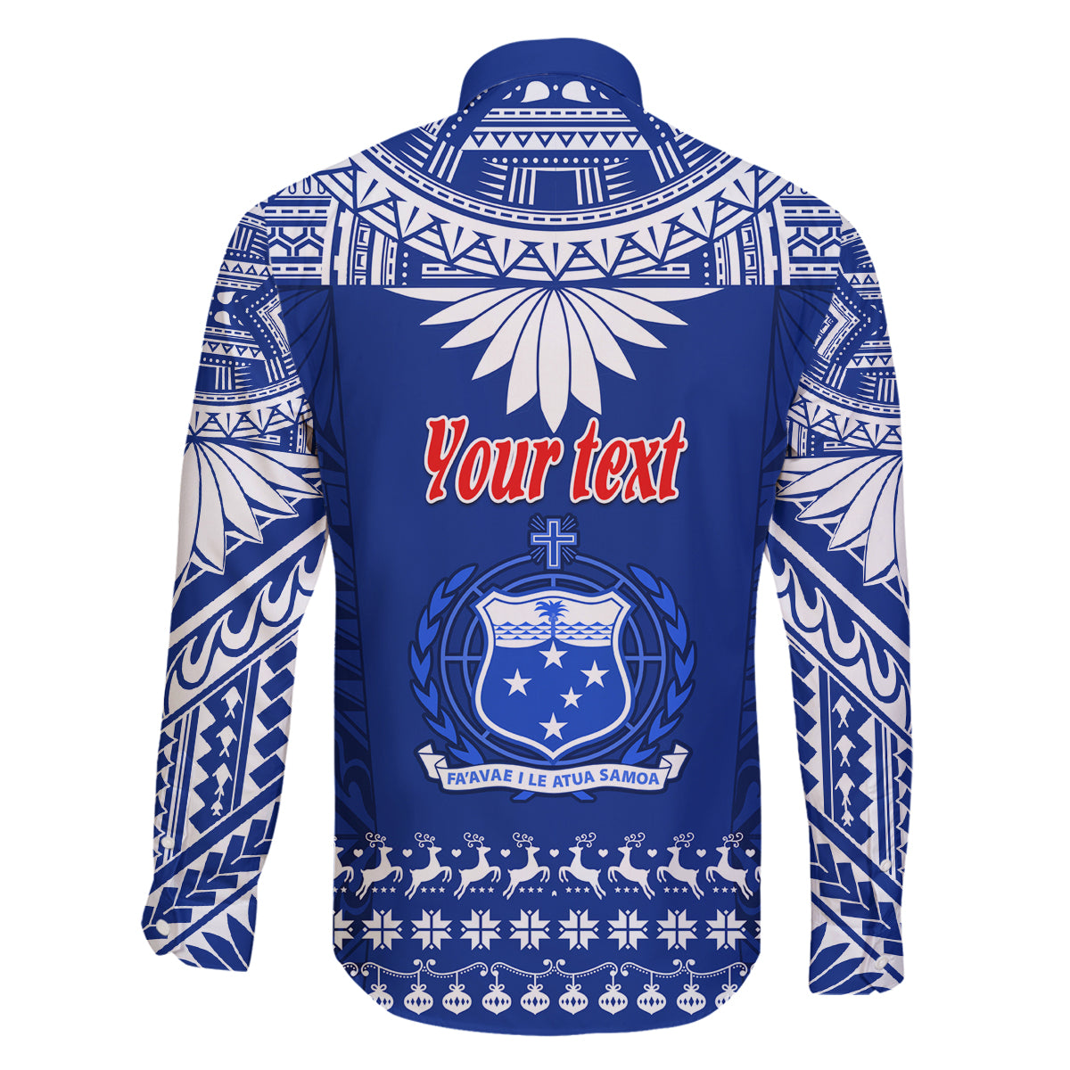 Personalised Toa Samoa Christmas Family Matching Summer Maxi Dress and Hawaiian Shirt Samoa Siva Tau Manuia Le Kerisimasi Blue Vibe LT9 - Polynesian Pride