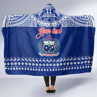 Personalised Toa Samoa Christmas Hooded Blanket Samoa Siva Tau Manuia Le Kerisimasi Blue Vibe LT9 - Polynesian Pride
