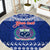 Personalised Toa Samoa Christmas Round Carpet Samoa Siva Tau Manuia Le Kerisimasi Blue Vibe LT9 Blue - Polynesian Pride