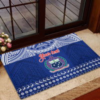 Personalised Toa Samoa Christmas Rubber Doormat Samoa Siva Tau Manuia Le Kerisimasi Blue Vibe LT9 - Polynesian Pride