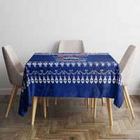 Personalised Toa Samoa Christmas Tablecloth Samoa Siva Tau Manuia Le Kerisimasi Blue Vibe LT9 - Polynesian Pride