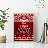 Toa Samoa Christmas Canvas Wall Art Samoa Siva Tau Manuia Le Kerisimasi Red Vibe LT9 - Polynesian Pride