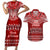 Toa Samoa Christmas Couples Matching Short Sleeve Bodycon Dress and Hawaiian Shirt Samoa Siva Tau Manuia Le Kerisimasi Red Vibe LT9 Red - Polynesian Pride